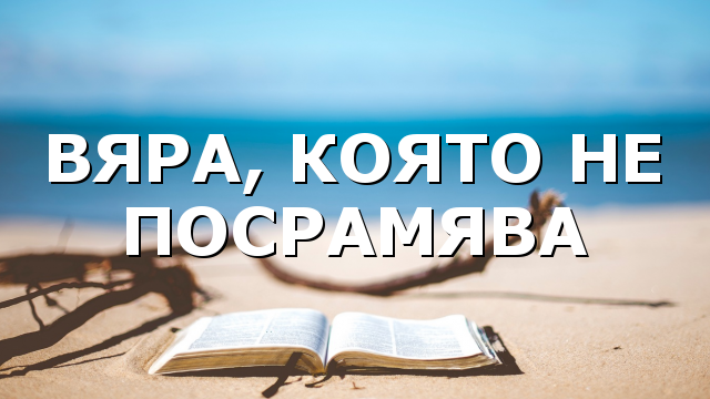 ВЯРА, КОЯТО НЕ ПОСРАМЯВА ВЯРА, КОЯТО НЕ ПОСРАМЯВА