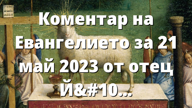 Коментар на Евангелието за 21 май 2023 от отец Йоан Хаджиев